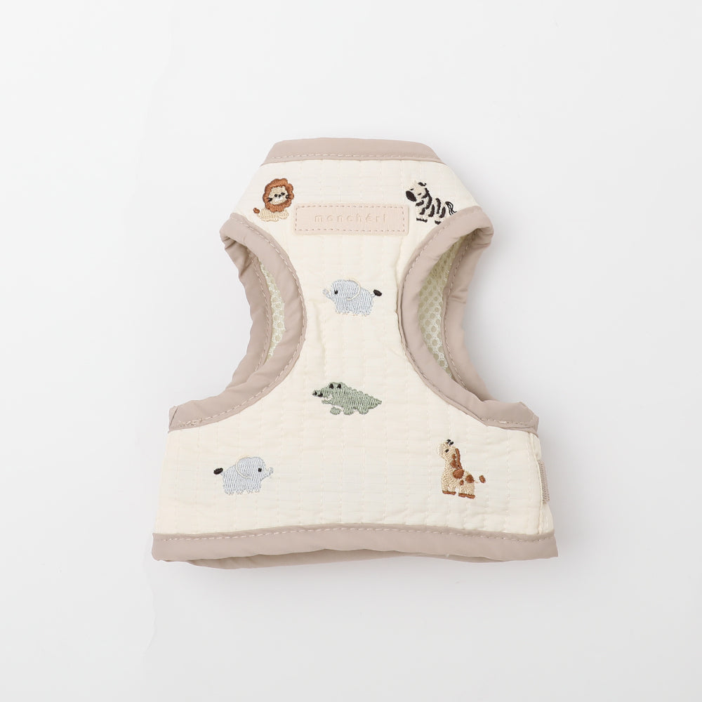 動物圖案刺繡胸背＋牽繩套裝－產品圖片1